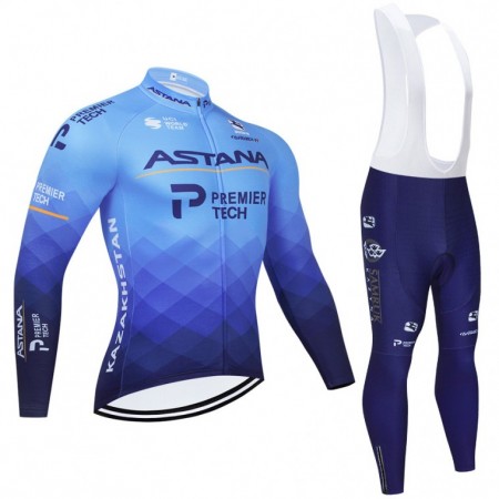 Completo Maglia ML + Pantaloncino con bretelle ML 2021 Astana-Premier Tech N001